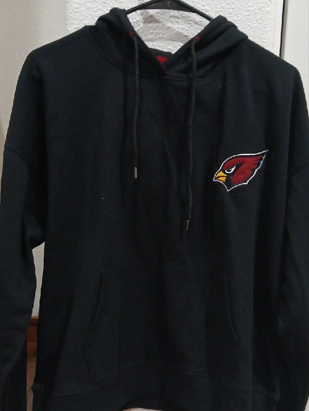 NFL Men's Black Hoodie with Red Cardinal Logo